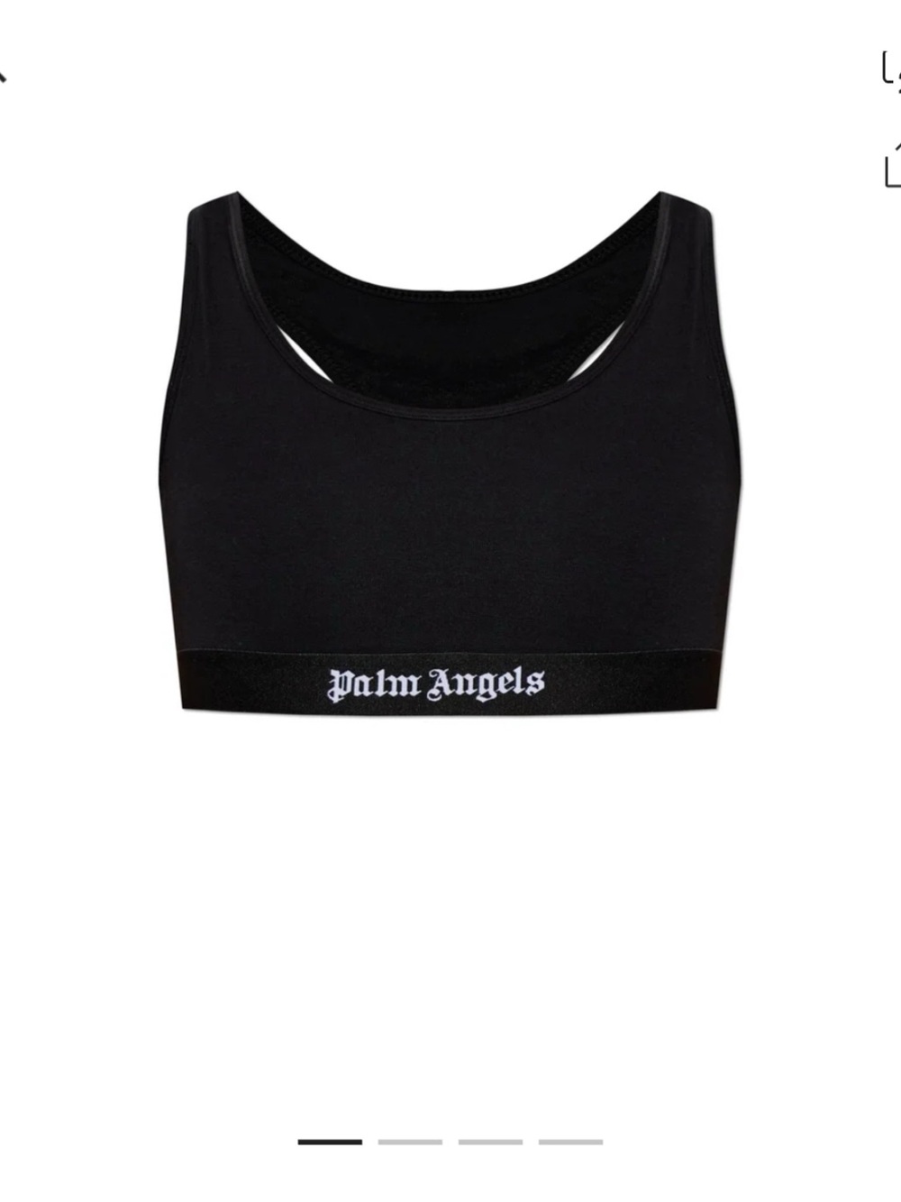 Palm Angels Black Logo Elastic-Band Sports Bra